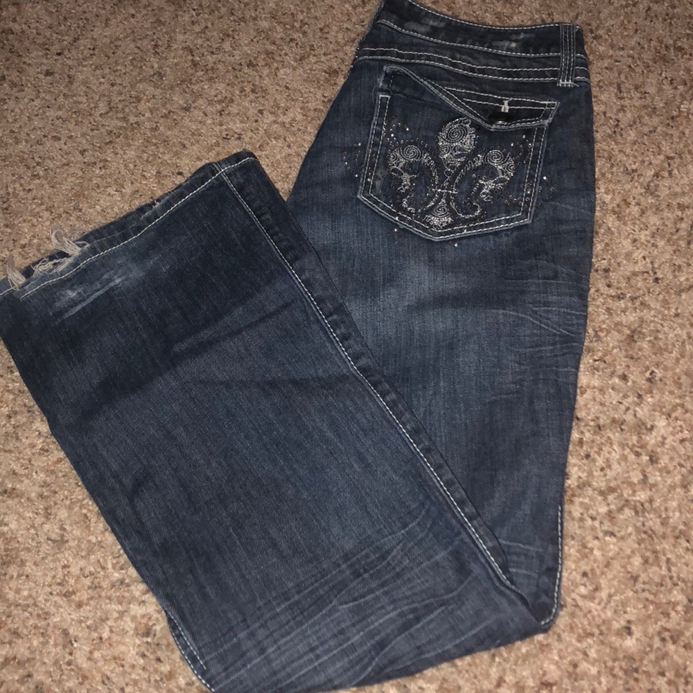 Rock 47, ultra low rise, bootcut jeans .